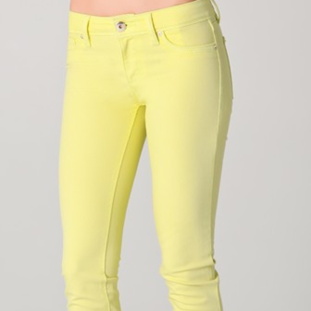DL1961 Angel Mid Rise Yellow skinny jeans